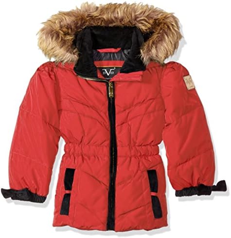 Versace 1969 Sportivo Big Girls' Down Bubble Jacket, True Red, 10/12