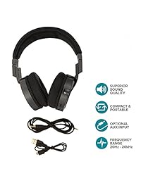 Auriculares Bluetooth con micrófono   Auriculares de diadema, graves profundos, plegables, inalámbricos con cancelación de ruido estéreo (para iPhone, iPad, Samsung, Nexus, HTC, Kindle y más)