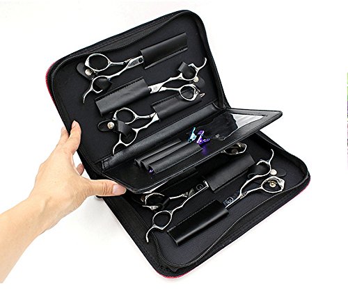 SMITH CHU Hair Shear Scissors Bag Holder - Barber Pouch Cases for Hairdressers - Salon Tools Holster Diamond Quilted Pattern Bag (pink)