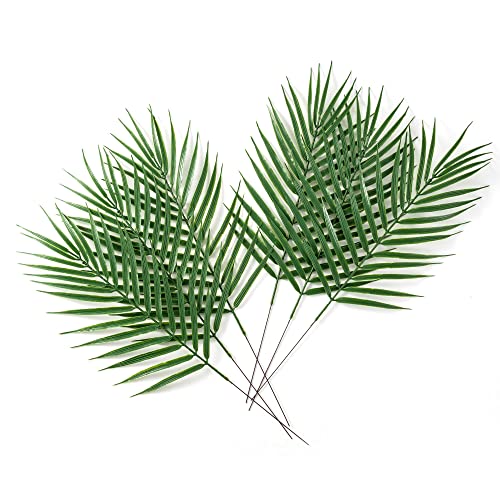 Large Artificial Palm Leaves, 12 Pcs Large Palm Leaves Decoration