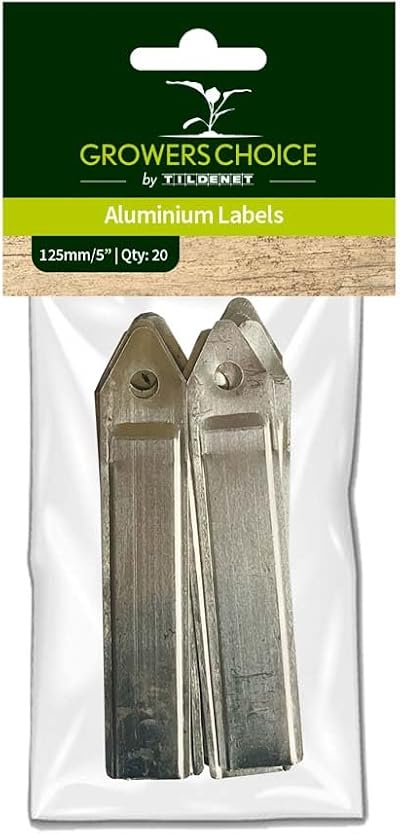 Bosmere Tildenet 125 mm Aluminium Labels Silver Pack of 20