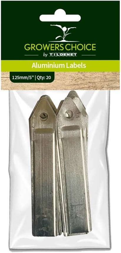 Bosmere Tildenet 125 mm Aluminium Labels Silver Pack of 20