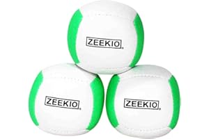 Zeekio Lunar Juggling Balls - [Set of 3], Professional UV Reactive, 6-Panel Balls, Synthetic Leather, Millet Filled, 110g Eac