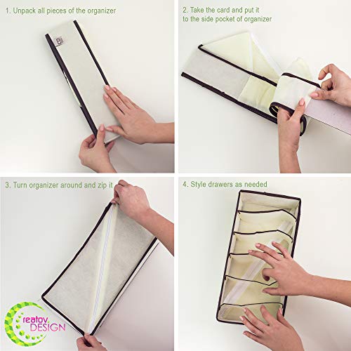Underwear Sock Drawer Closet Organizer Set Of 4 Collapsible
