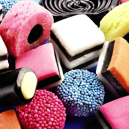 Carte Blanche 3D Effect Card with liquorice allsorts - Blank Greetings Card