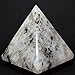 High Quality Natural Rainbow Moonstone Pyramid with Black Tourmaline Chakra Energy Generator Reiki Stone Approx. 1.5