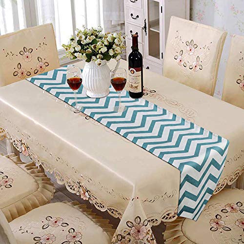 image for Uphome 1pc Classical Chevron Zig Zag Pattern Table Runner - Cotton Can