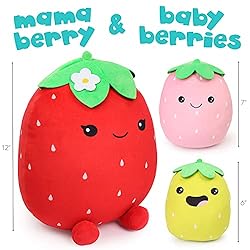 BenBen Kawaii Plush Strawberry Pillow, Set of