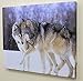 BANBERRY DESIGNS Wolf Print - LED Lighted Canvas Wildlife Picture - Frolicking Grey Wolves Nuzzling in a Snowy Winter Forest Scene