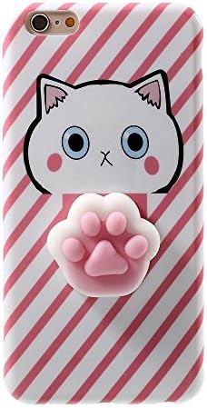 Squishy Cat iPhone 6/6s/6 Plus /7/7 Plus Case, 3D Cute Soft Silicone Cartoon Squishy Cute Cat Healing Stress Reduce Relieve Ball Phone Cover (J iPhone6 Plus)