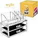 Acrylic Vanity Makeup Storage Organizer - This cosmetic make up organizer is an excellent holder for jewelry brush sponge and other beauty items! great for any bathroom countertop! Spacious box case drawers organizers accommodate for brushes and more