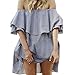 Comemall Women Off-shoulder Strapless Ruffle Dress