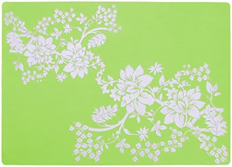 4pc Large Size Silicone Gel Place-mat For Great Dinning Experience, Heat Resistance and Water Proof, Non Slippery, High Level of Insulation for Pots and Pans, Apple Green