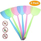 Fly Swatter, Homga Manual Plastic Swat Pest Control With 17.5’’ Long Durable Handle Assorted Colors Pack of 6