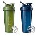 Blender Bottle Classic Loop Top Shaker Bottle, 28-Ounce 2-Pack, Moss/Moss and Navy/Navy primary