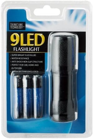 Think Tank Technology KC91104 Super Bright 9 LED Flashlight, Black by Think Tank Technology