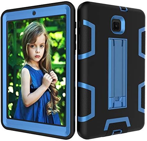 Galaxy Tab A 8.0 SM-T387 Case,Hybrid Rugged Armor Tough Shock-Proof Anti-Slip Cover Build in Stand for Samsung Galaxy Tab A 8.0 2018 SM-T387 2018 (Black/Blue)