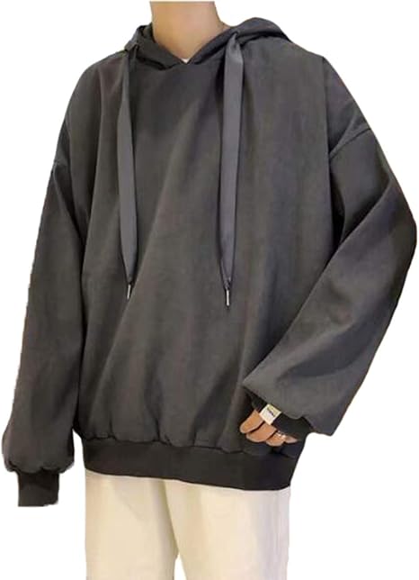 Amazon Piite メンズ パーカー トレーナー 秋冬 ゆったり スウェット 無地 フード付き プルオーバー パーカー カジュアル トップス 厚手 防寒 シンプル 学生 ストリート系 韓国パーカー トレーナー パーカー 通販