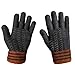 LETHMIK Mens Thick Unique Winter Knit Gloves with Warm Wool Lining