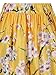 PERSUN Women Floral Midi A-Line Skater Skirt Yellow