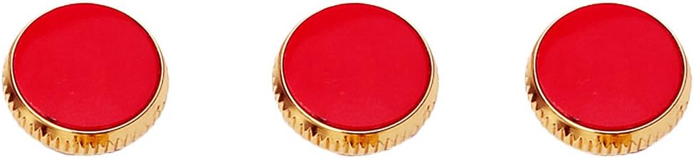 3 Pieces Gold Plated Red Stone Inlays Trumpet Finger Buttons Brass Instrument Accessories: Musical Instruments