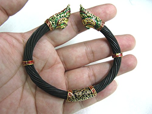 New King Of Nagas Black Elephant Hair Bracelet 925 Sterling Silver