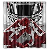 Custom NCAA Alabama Crimson Tide Design Waterproof Polyester Fabric Bathroom Shower Curtain 66 inch x 72 inch,about 167cm x 183cm
