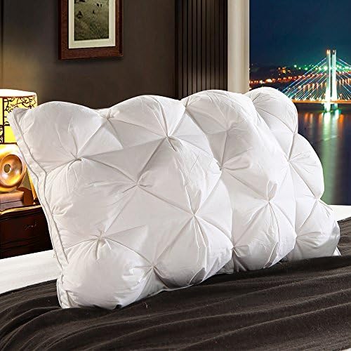 Peter Khanun 3D Design White Goose/Duck Down Feather Pillow 100% Cotton Shell Grade A Hypoallergenic Pillow Size 4874cm (Goose Down)