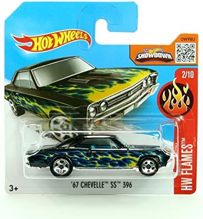'67 CHEVELLE SS 396 (092/250) * Short Card Package * Hot Wheels 2016 HW FLAMES SERIES (02/10) 1:64 Scale Die-Cast Vehicle
