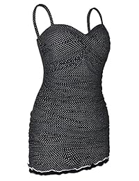 Traje de baño de una pieza para dama, con control de barriga y detalles fruncidos