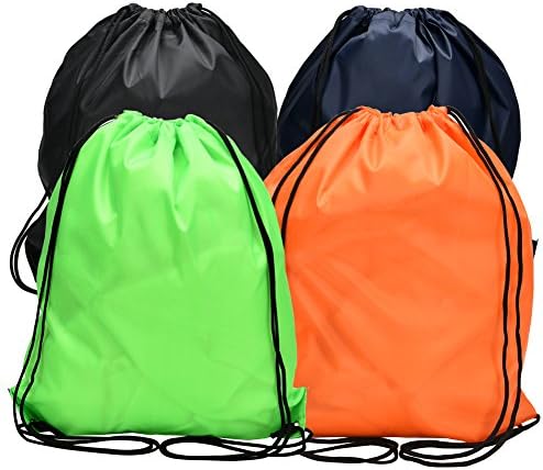 Decobree Drawstring Tote Bag Backpacks for Pool, Swim, Beach, Camping, Beach Blanket, Trip, Birthday Party Favor, Quick Dry &amp; Lightweight (4 Pack)
