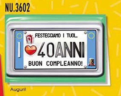 Subito Disponibile Biglietto Auguri Compleanno 40 Anni Una Targa Per I Tuoi Anni Biglietti Di Auguri Forniture Per Feste