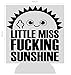 Little Miss Freaking Sunshine | Set of two (2) | Funny Novelty Can Cooler Coolie Sleeve | Beer Beverage Holder - Beer Gifts Home - Neoprene No Fade Can Cooler