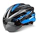Basecamp Specialized Bike Helmet with Detachable Magnetic Visor Sunglasses Goggles Shield for Road & Mountain Biking Cycling Helmet Bicycle Helmets Safety Sport Head Protect Bike Helmets (Black blue)