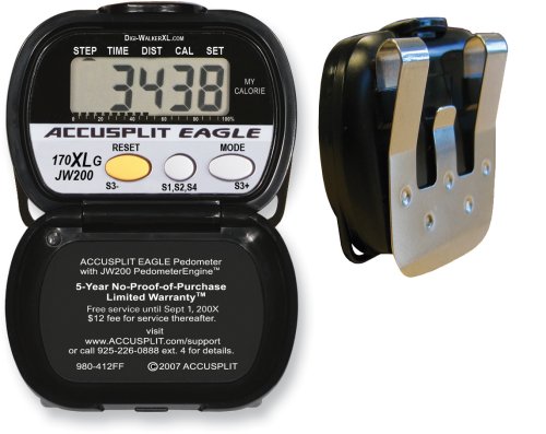 ACCUSPLIT AE170XLG Pedometer with Steps, Distance, Goal Setting, and Calories Burned