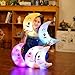 Supper Cute Light Up Smiling Moon Throw Pillow Cushion Plush Stuffed Toys - Sparkling Moon Plush Toy with 7 Colors Change LED Lighting (Blue, 35 X 15cm)
