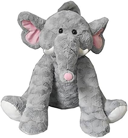Large Grey Faux Fur Elephant Plush Stuffed Animal Toy Huggable and Cuddley