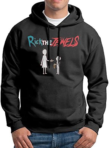 NEPO SweatshirtRun The Jewels Ricky and Morty Men's Fleece Pullover Hooded Sweatshirt Black