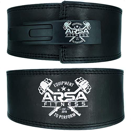 DreamCut Arsa Fitness Weightlifting Adjustable Lever Belt for Men & Women Real Cow Hide Leather for Powerlifting Back Support Workout Deadlifts Squats 10MM Thickness 4" Width - Strongman