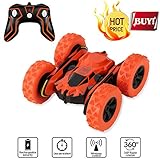 SZJJX Stunt RC Car, 2.4Ghz Double Sided Tumbling Remote Control Vehicle, 3D Deformation, Radio Controlled Off-Road Truck (Orange)