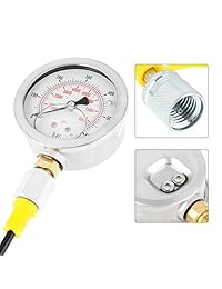Akozon M162 BSP1 4 M162 BSP1 4 Manguera hidráulica acoplada + calibre 0~600BAR 8500PSI + kit de manómetro hidráulico de presión
