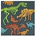 Juvale Dinosaur Skeleton Kid Napkins - 2-Ply Disposable Paper, 6.5 x 6.5 in Folded (13 x 13 in Open), Pack of 100 - Fun Kid Napkins for Dinosaur Birthday Party & Lunch
