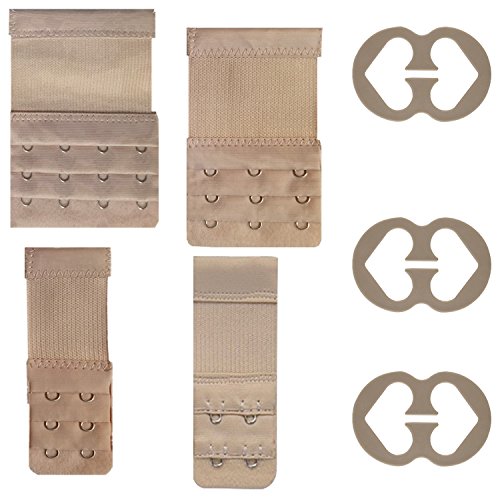 16 Packs Bra Extender 2 Hooks/3 Hooks/4 Hooks, YuCool Bra Strap Extensions and Clips