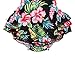 One Piece Redbub Floral Ruffles Rompers Bathing Suits Dress with Headband (Small,Black)