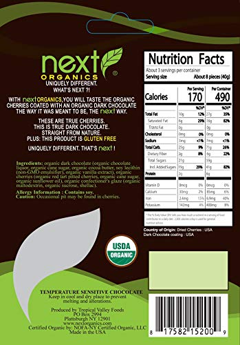 Next Organics Dark Chocolate Fruit Variety Pack (4 oz Cherry, Coconut, Banana) (Pack of 3)