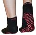 FitSox Grip Socks - Yoga, Martial Arts, Dance Anti-Slip/Non-Slip, 1 Pair, US Size 8-10. Black/Red