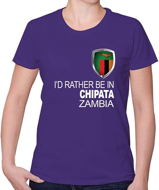Amazon Custom Brother I d Rather BE In Zambia CHIPATA Women s Lady s Short Sleeve T Shirt 