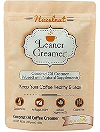 Leaner Creamer Natural Coconut Oil Based Lactose Free Gluten-Free and Sugar-Free Coffee Creamer Powder Infused with Supplements, Hazelnut, 280 Gram