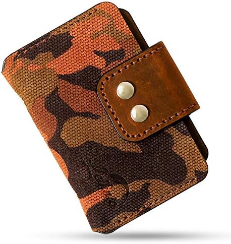 Minimalist Wallet, Business Card Holder, Modern Slim & Small Embossed Italian Genuine Cowhide Leather Horizontal - Multicoloured - S