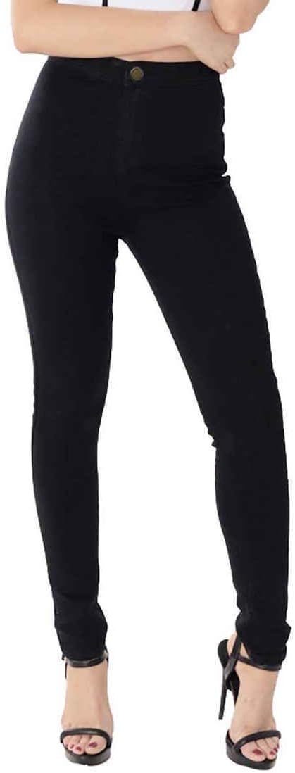 ESDAMIER Women's High Waist Butt-Lifting Skinny Jeans Elastic Pencil Jeggings Pants